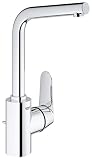 Grohe Eurodisc Cosmopolitan Einhand-Waschtischbatterie, DN 15 L-Size mit Zugstange und Grohe Zero chrom 23054003