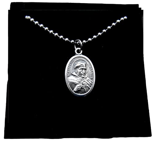 Saint Albertus Magnus Necklace, 30" Steel Ball Chain