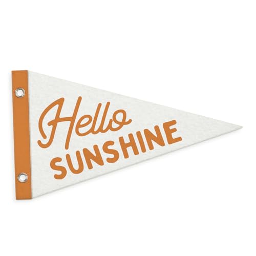 MOFUYU Nursery Decor Pennant Banners Flags,Summer Decor,Hello Sunshine Wall Hanging Felt Banner for Kids Room,Bedroom,Playroom,Nursery,Classroom 7.4x14 Inch