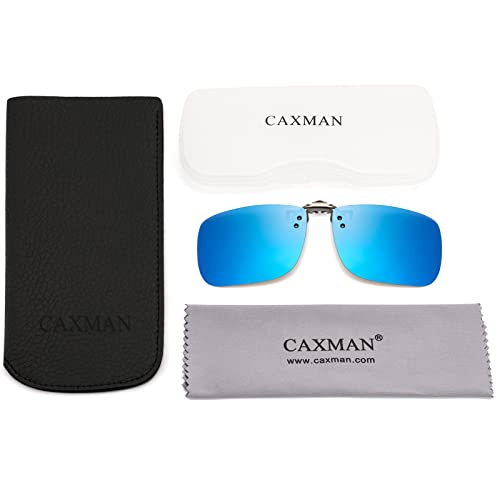 Image of CAXMAN Polarized Clip On Sunglasses Over Prescription Glasses for Men Women UV Protection