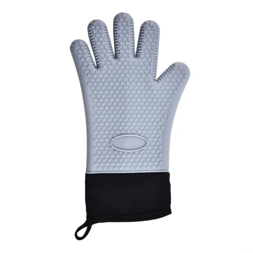 Nexbrill Manoplas de silicona para horno, 1 paquete, resistentes al calor, antideslizantes, para hornear, asar, microondas, con forro de algodón, agarre flexible, herramienta de cocina fácil de