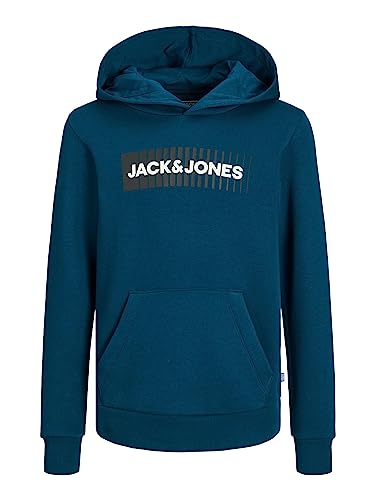 Jack & Jones Junior Jungen JJECORP Logo Sweat Hood Play Noos JNR - Sudadera con Capucha (Talla 128), Color Azul, Sailor Blue, Tamaño de la Cintura:90 cm
