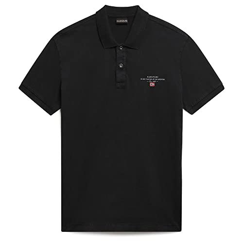 Polo Napapijri Elbas en jersey noir idéal pour vos terrasses d'été