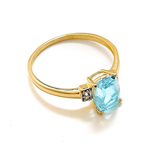 Yotreasure 1.52 Ct. T.w. Sky Blue Topaz 10Kt Yellow Gold Engagement Ring #TOP4