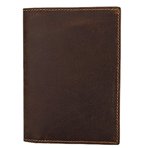 Dajingkj Carteira de passaporte para homens e mulheres com suporte de caneta retrô slim couro cavalo
