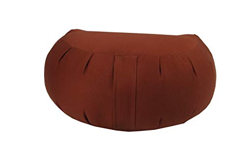 Buckwheat Crescent Zafu Meditation Cushion, Clay