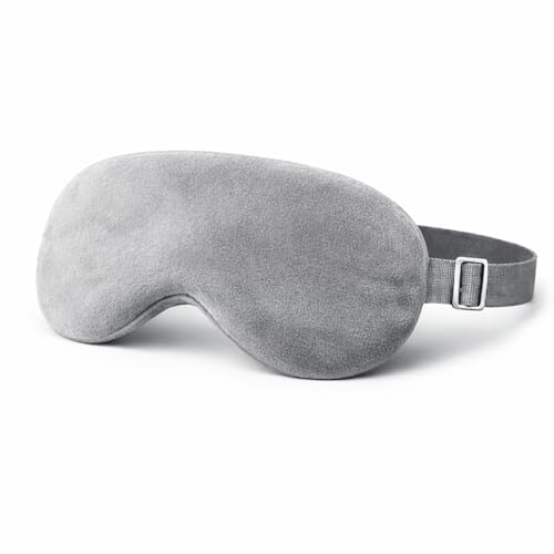 Image of DALUCI Silk Eye Mask for Sleeping - Super Soft Blackout Sleep Mask with Adjustable Strap | Comfortable Blindfold for Travel, Night, Nap | Eye Mask for Men & Women (Grey, One Size)