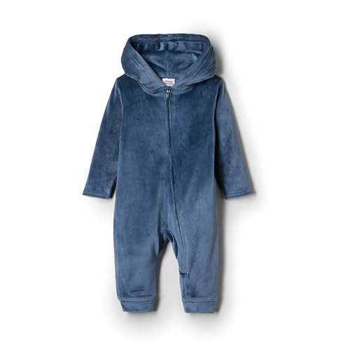 Amazon Essentials x Sofia Grainge Unisex Baby Velour-Overall mit Kapuze, Dunkles Marineblau, Frühchen
