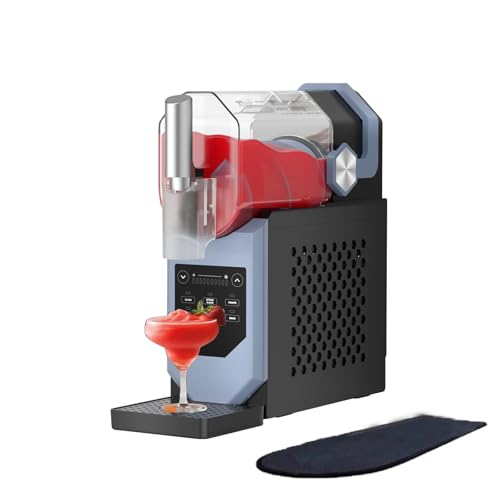 Slushie Maschine, Professionelle Slush Maschine für Zuhause – 15 Minuten, Kein Eis Nötig, Automatische Reinigung, 5 Voreinstellungen für Frozen Margaritas, Frappés und Mehr, Anti Rutsch Matte(Blue)