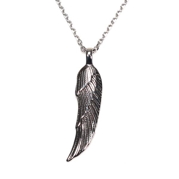 Lifetec] フェザー/羽根/はね ペンダント モチーフ縦62mm ステンレス製