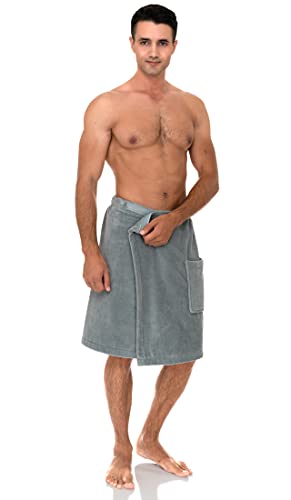 TowelSelections Mens Shower Wrap Adjustable Cotton Terry Velour Wrap Gym Body Cover Up4