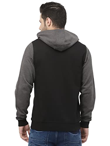 Image of Kalt Men Full Sleeves Zipper Fleece Colour Block Hoodie
