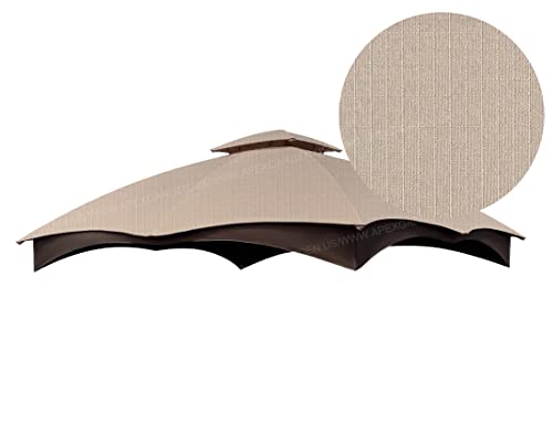 APEX GARDEN Replacement Canopy Top for the Lowes Gazebo Model #GF-12S004B-1 / GF-12S004BTO (Beige Ripstop Fabric)