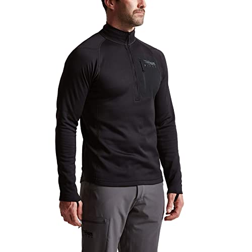 SITKA Gear Men's Core Midweight Zip-T Long Sleeve Hunting Shirt, Sitka Black, Medium2