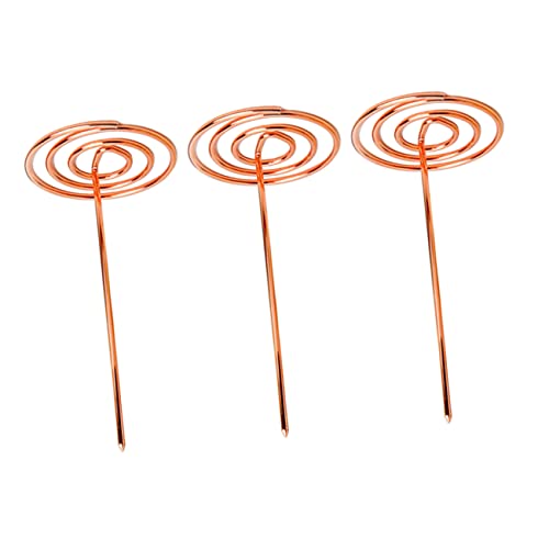 Housoutil 3pcs Rose Gold Ticket Spike Receipt Organizer Metal Receipt Hooks for Restaurant Invoice Holder Menu Summons Fork