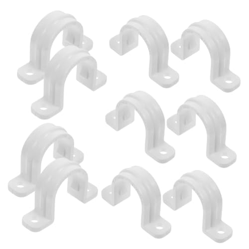 Veemoon 30pcs Pvc Line Pipe Clamp U-tube Strap Clamps Tube Clamp Tubing Connector Fence Tools Pipe Decor U Shaped Bracket Brackets for Wood Posts Pipe Hanger Pipe Clamps U Clamp Hose Clamp