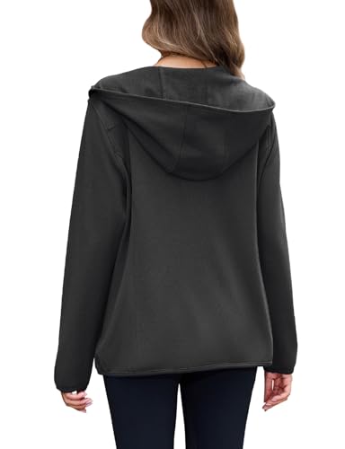 Viracy Womens Full Zip Up Hoodies Lightweight Fleece Jackets Long Sleeve Hiking Sweater with Handy Pockets and Inside Pocket2