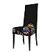 Lot de 2 housses de chaise de salle à manger à imprimé papillon coloré - Lavables - Sans accoudoirs - Pour salle à manger, cuisine, salon