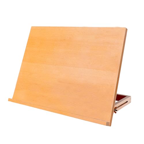 Artkey Beech Wood Tabletop Easel, Adjustable 0-65° Desktop Drawing Board for Painting, Sketching & Drafting, Folds Flat Portable Art Easel with Shoulder Strap, 17.3' x 12.9'