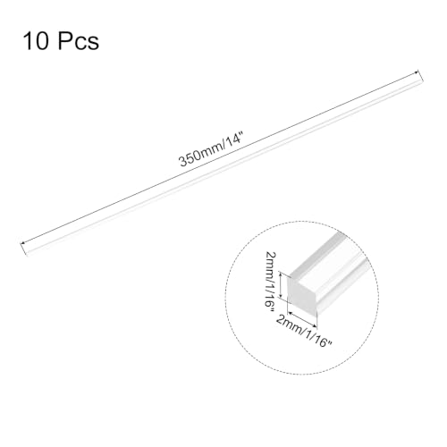 Image of MECCANIXITY 10pcs Acrylic Square Rods 1 /16 inchx14 inch Clear Acrylic 2mmx350mm