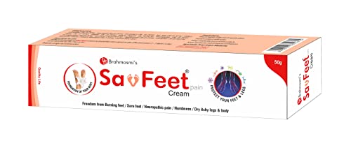 Image of Brahmosmi's Savfeet Cream For Men & Women's Burning Feet, Tingling, Numbness, Sore Feet, Dry Itchy Legs, Cracked Heels 50Gm