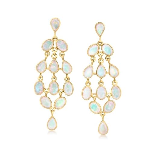 Ross-Simons Ethiopian Opal Chandelier Earrings in 18kt Gold Over Sterling