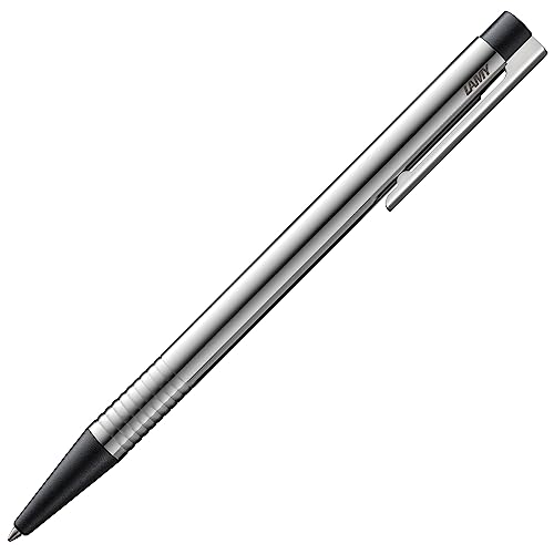 Lamy logo matt black   Bolígrafo en un elegante y robusto estuche de acero inoxidable   ancho de línea M   incluye recambio de gran capacidad M 16 en negro