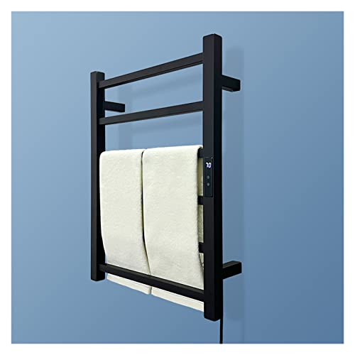 MOBYGKFY Calentador de Toallas eléctrico de Acero Inoxidable, toallero eléctrico, Cable Oculto, toallero eléctrico, Control de Tiempo de Temperatura del Calentador de Toallas(A Left,220V)