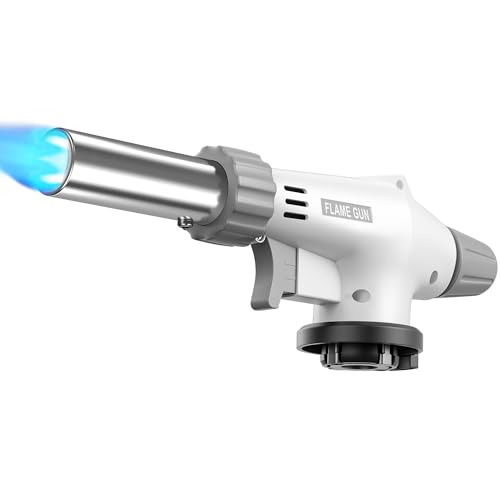 【2025新型・電子点火式】ガスバーナー トーチバーナー 360度逆さ使用可能/操作簡単/火力調節可能 900℃～1300℃ 耐熱/炙り調理/BBQ/炭火起こし/溶接 YanDrape バーナー (燃料別売り) [並行輸入品]
