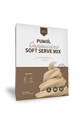 Soft Serve Mix, Pumjil Probiotic Soft Serve Mix for Frozen Yogurt and Smoothies, Cappuccino Flavor (55 servings per box)