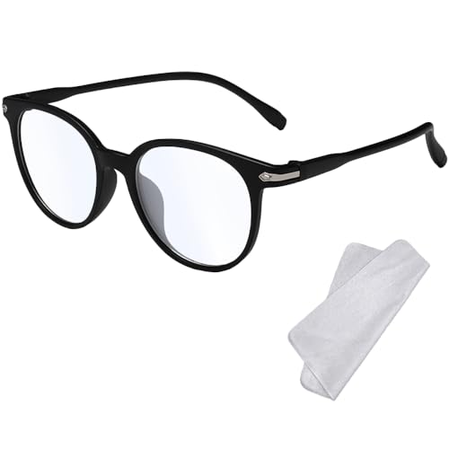 XFentech Blaulicht-Brillen fur Damen Herren - Computer-brille Runder Rahmen Gaming-Lesebrille Blaulichtfilter Brille Anti Augenermüdung Computerspielbrille Unisex-Brille - Schwarz XFentech Blaulicht-Brillen fur Damen Herren - Computer-brille Runder Rahmen Gaming-Lesebrille Blaulichtfilter Brille Anti Augenermüdung Computerspielbrille Unisex-Brille - Schwarz