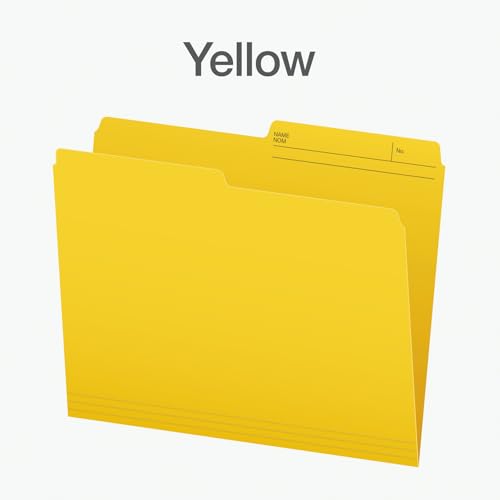 Pendaflex Colour File Folders, 1/2 Cut Tab, Letter, Yellow, 100/Box image 4