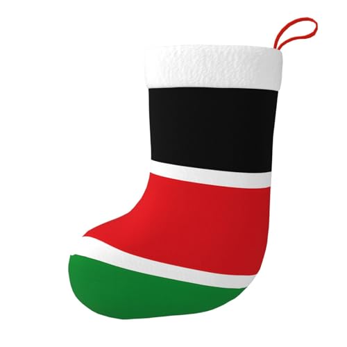 SMAZDFXX Chaussettes de Noël imprimées du drapeau du Soudan du Sud, chaussettes décoratives pour les fêtes, à accrocher au sapin de Noël