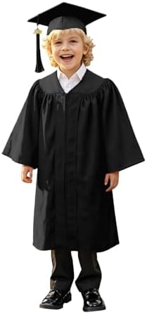 Abito Da Laurea Per Bambini - Set Toga E Tocco Per Asilo O Scuola, Costume Per Cerimonie 4-10 Anni