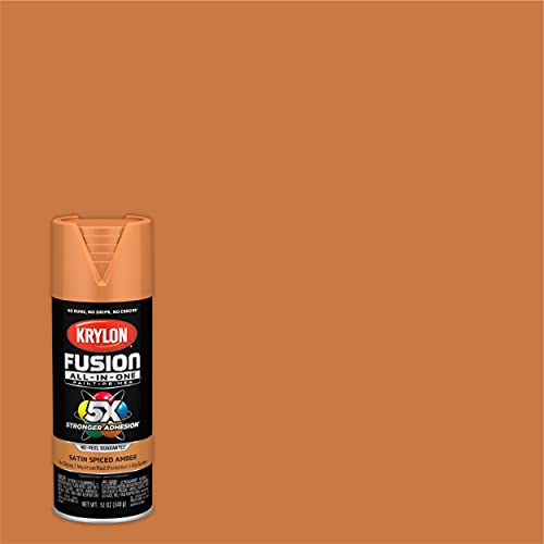 Image of Krylon Fusion All-In-One Adhesive Spray Paint for Indoor /Outdoor Use, 12 oz, Spiced Amber