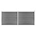 vidaXL Zaunelement Set mit Pfosten Sichtschutz Windschutz Zaun Gartenzaun Lamellenzaun Sichtschutzzaun Windschutzzaun WPC 353x146cm Grau