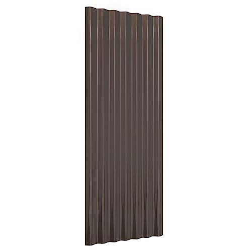 Vidaxl Pannelli Tetto 12Pz Acciaio Zincato Marrone 100X36Cm
