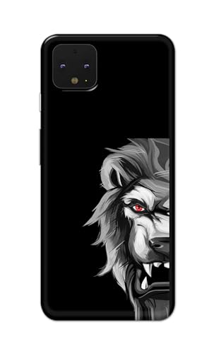 Image of PRINTFIDAA Printed Hard Back Cover Case for Google Pixel 4 Back Cover (Angry Lion) -112