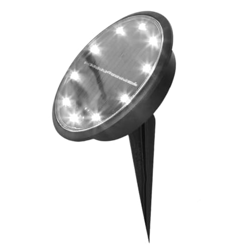 SOIMISS Lámpara Solar Exterior LED Blanca Luz para Jardín Césped y Caminos Diseño con Clavija para Suelo Ecológica y Fácil Instalación Abs Resistente para Patios y Parques