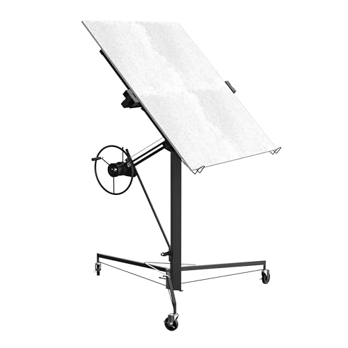 lève-plaques de plâtre XXL TEENO,Plateforme élévatrice inclinable,Aide de montage de panneaux en placoplâtre,capacité de charge max. 68 kg,Hauteur...