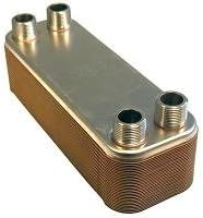 150,000 BTU/hr 10-Plate Heat Exchanger, 1" MNPT ports, 4-1/4" x 12"
