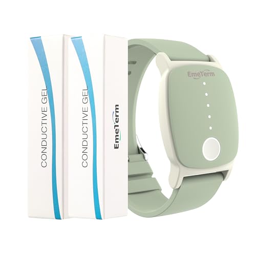 EmeTerm Explore FDA-cleared Anti-Nausea Wristband IP67 Waterproof Morning Motion Travel Sickness Relief Classic Strap Design (Mint Green-Extra 2pack Conductive Gel)