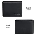 Travelambo Wallet for Men Real Leather Mens Bifold Wallet RFID Blocking - Thin & Stylish with ID Window in Gift Box (Crazy Horse, Black) - Image 4