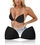 changlizi Strapless Push Up Bra for Women, Padded Adhesive Bra with Clear Strap for Dance Wedding Party