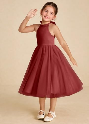 Satin Tulle Flower Girl Dress Wedding Guest Party Girls Dresses Floor Length Flower Girl Dress Party Wedding Pageant2