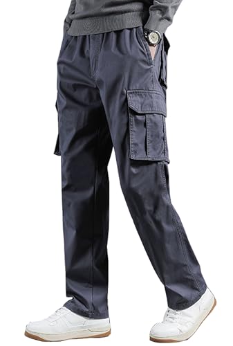 [Ｋａｙｉｙａｓｕ] カーゴパンツ メンズ パンツ 作業着 ズボン 大きいサイズ M-6XL ビッグ 大きめ ワーク ワークマン ロング コットン アウトドア カジュアル ゆったり 秋 冬 春(6XL グレー)のサムネイル