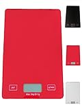 Sam for You Digitale Küchenwaage, rechteckig, präzise wiegen bis 5 kg, Tara Funktion, LCD Screen,Inkl Batterie (Rot, 216x150)