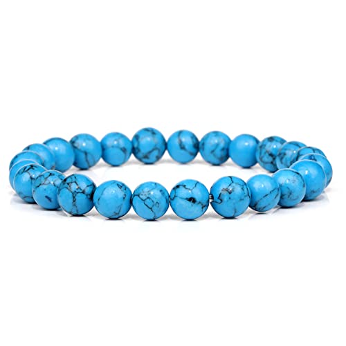Bracelet en perles lapis lazuli stretch pierre de lune 23cm
