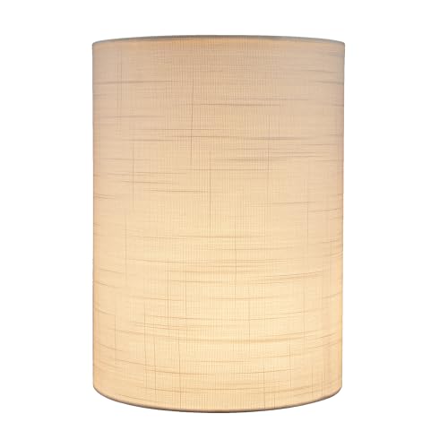 Image of Aspen Creative 31302A Contemporary Drum (Cylinder) Shaped Spider Construction Lamp Shade in Off White, 8 inch wide (8 inch x 8 inch x 11 inch)