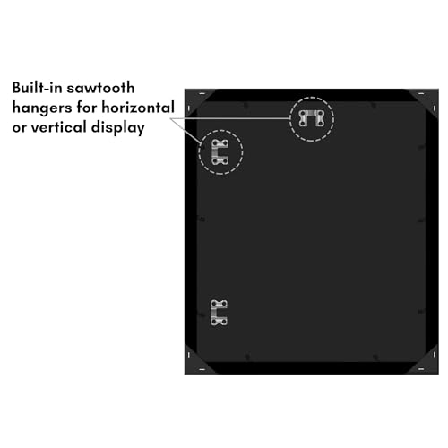Americanflat 14x16 Picture Frame with Polished Plexiglass - Black Picture Frame - Wide Photo Frames Made of Engineered Wood for Vertical or Horizontal Wall Display - Epic Collection - Black